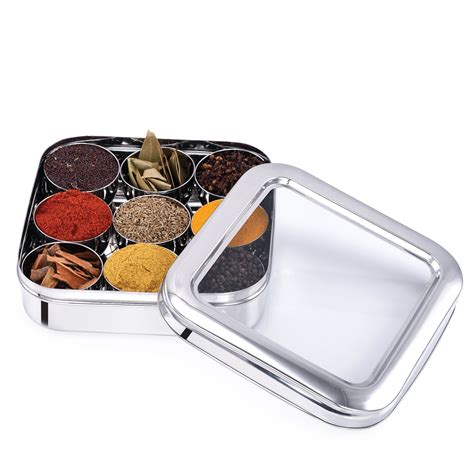 metal masala box|masala storage box.